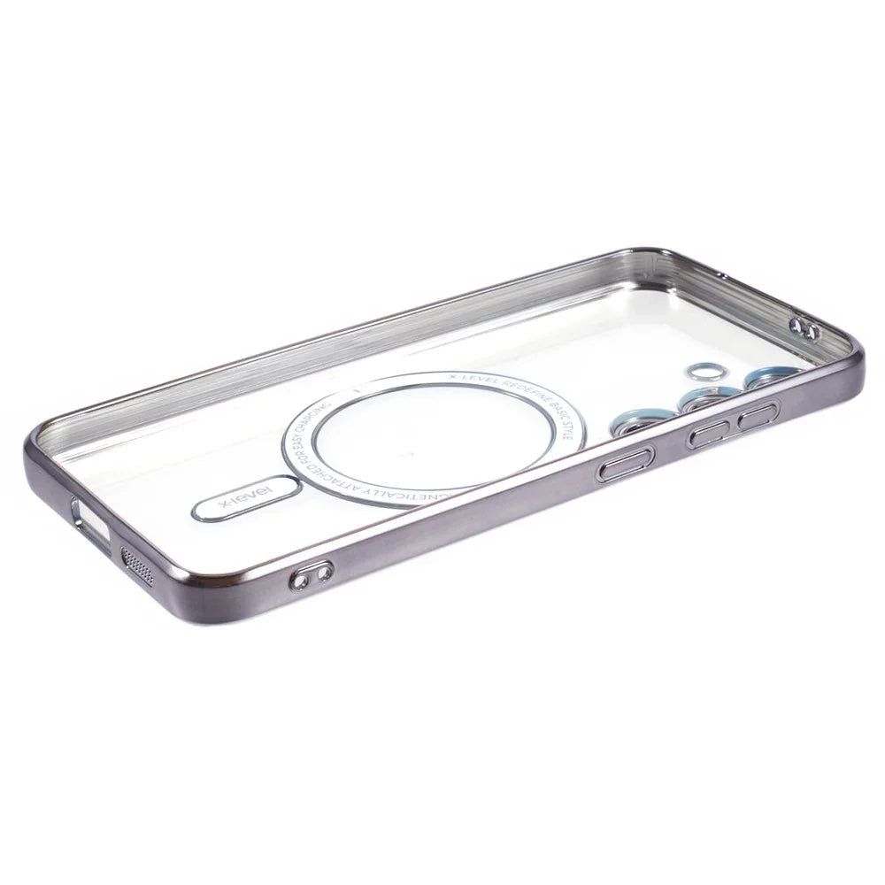 X-LEVEL For Samsung Galaxy S24+ Magnetic Case Electroplating Phone Cover Full Lens Protection - Black - 4