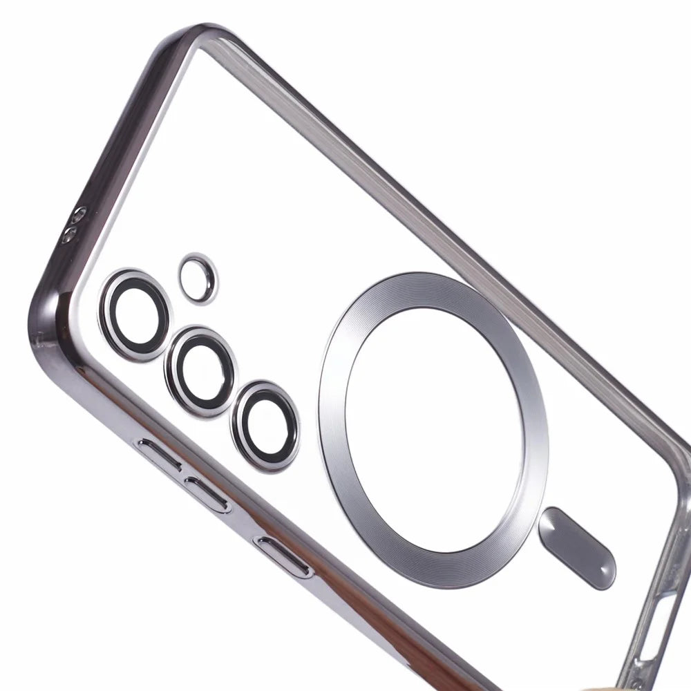 X-LEVEL For Samsung Galaxy S24+ Magnetic Case Electroplating Phone Cover Full Lens Protection - Black - 6