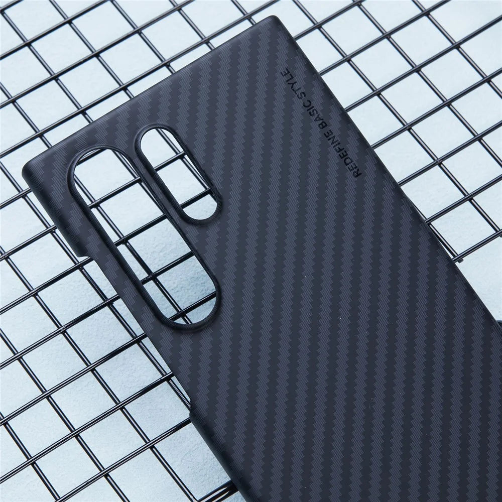 X-LEVEL For Samsung Galaxy S24 Ultra Phone Case Light Carbon Fiber Texture Design Cover - 5