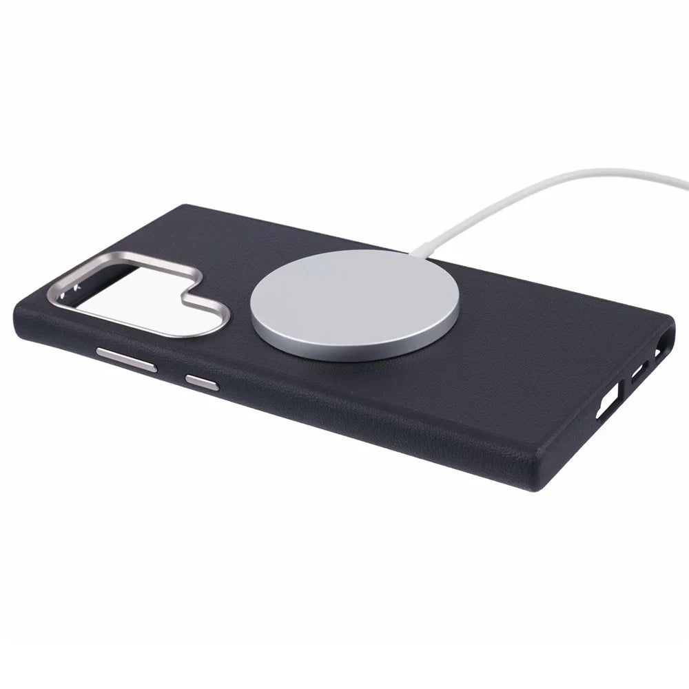 X-LEVEL For Samsung Galaxy S24 Ultra Magnetic Case PU Leather Shockproof Back Cover - Black - 4