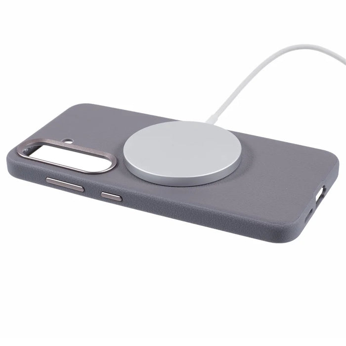 X-LEVEL For Samsung Galaxy S24 Magnetic Case Anti-Scratch Leather+PC Phone Cover - Grey - 4