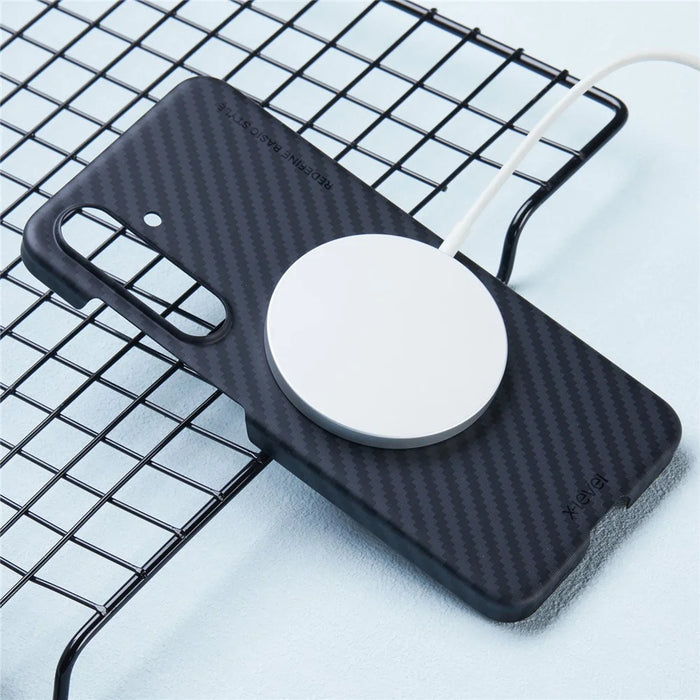 X-LEVEL For Samsung Galaxy S24+ Carbon Fiber Magnetic Case Scratch Resistant Slim Cover - 3