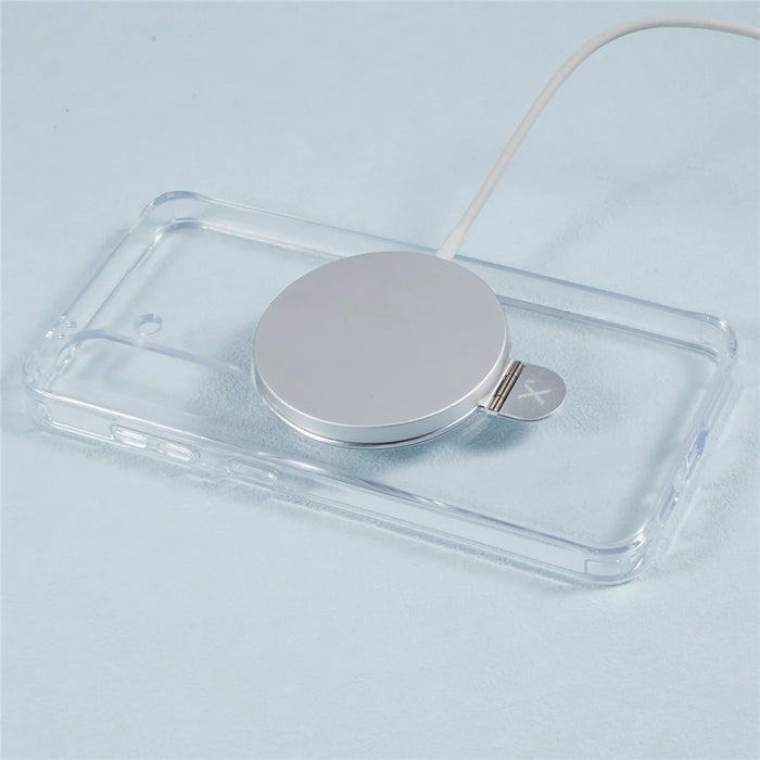 X-LEVEL PITHY STONE II For Samsung Galaxy S24 Case PC+TPU Back Cover Kickstand Magnetic Case - Transparent - 3