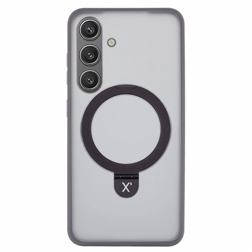 X-LEVEL PITHY STONE II For Samsung Galaxy S24+ Case Magnetic Case Back Cover Kickstand - Grey - 1