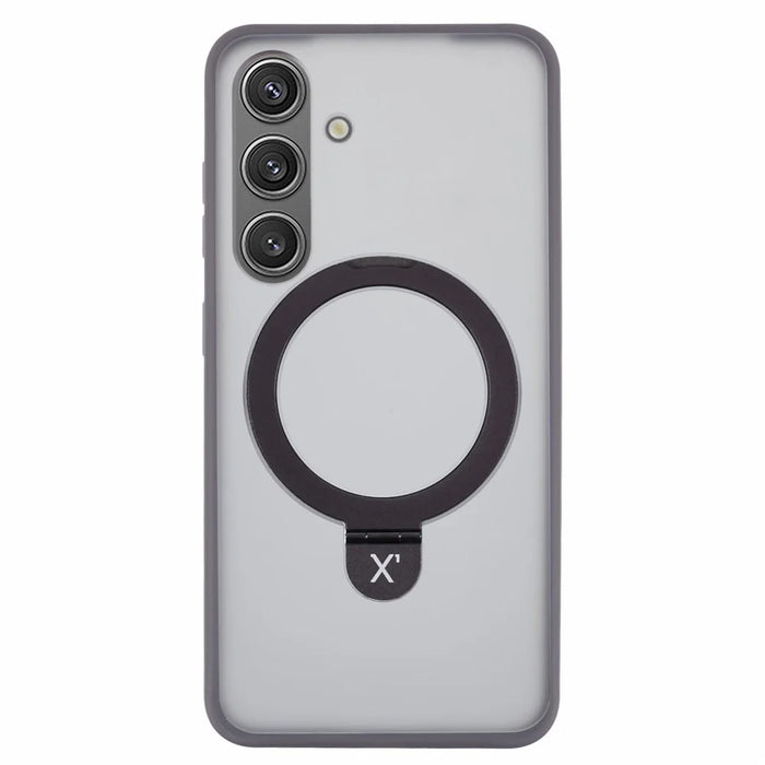 X-LEVEL PITHY STONE II For Samsung Galaxy S24+ Case Magnetic Case Back Cover Kickstand - Grey - 1