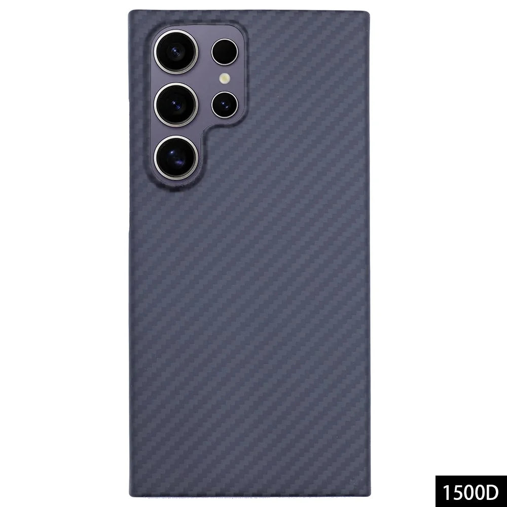 For Samsung Galaxy S24 Ultra Aramid Fiber Phone Case 1500D Coarse Texture Case-Less Touch Feeling - Black - 1