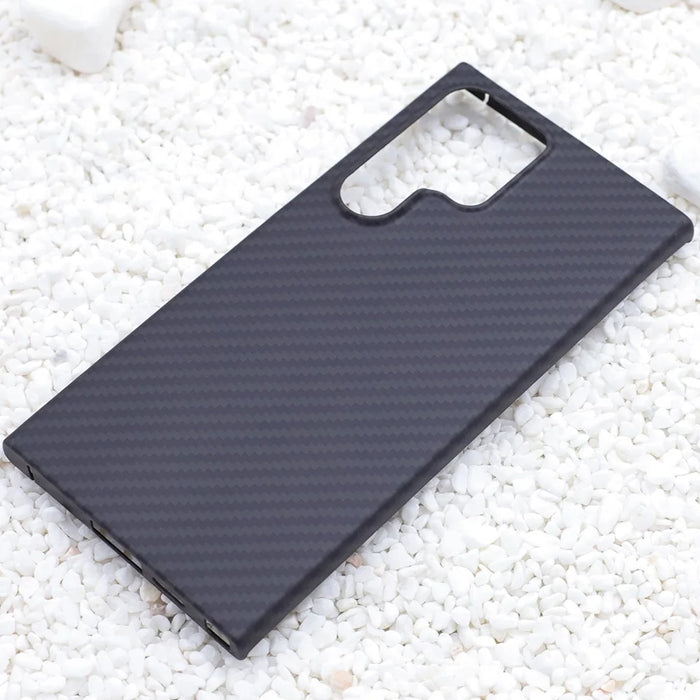 For Samsung Galaxy S24 Ultra Aramid Fiber Phone Case 1500D Coarse Texture Case-Less Touch Feeling - Black - 6