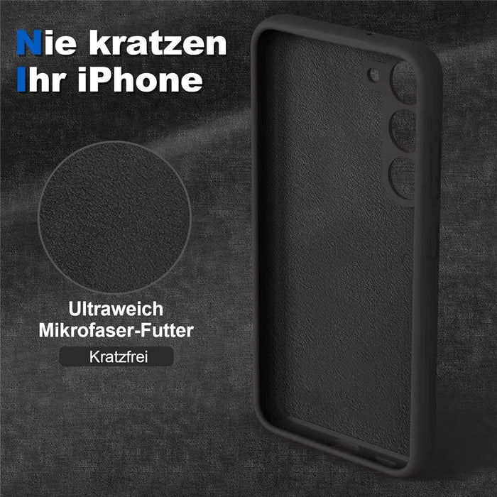 For Samsung Galaxy S24 Case with Hand Strap Liquid Silicone Kickstand Phone Cover - Black - 7