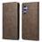 DF-05 For Samsung Galaxy A55 5G Leather Phone Case RFID Blocking Wallet - Brown - 1