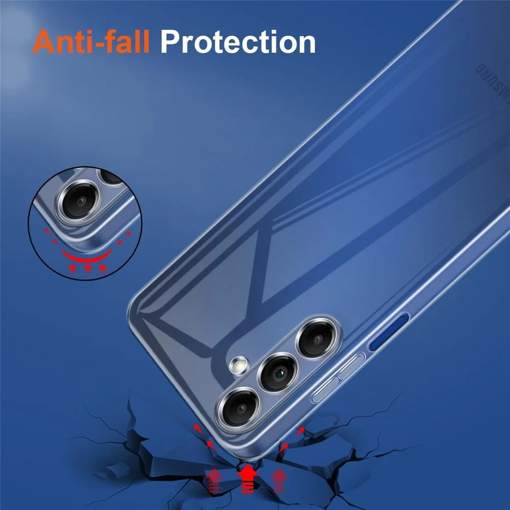 For Samsung Galaxy A55 5G TPU Phone Case + 2PCS 2.5D Arc Tempered Glass Screen Protector - 3