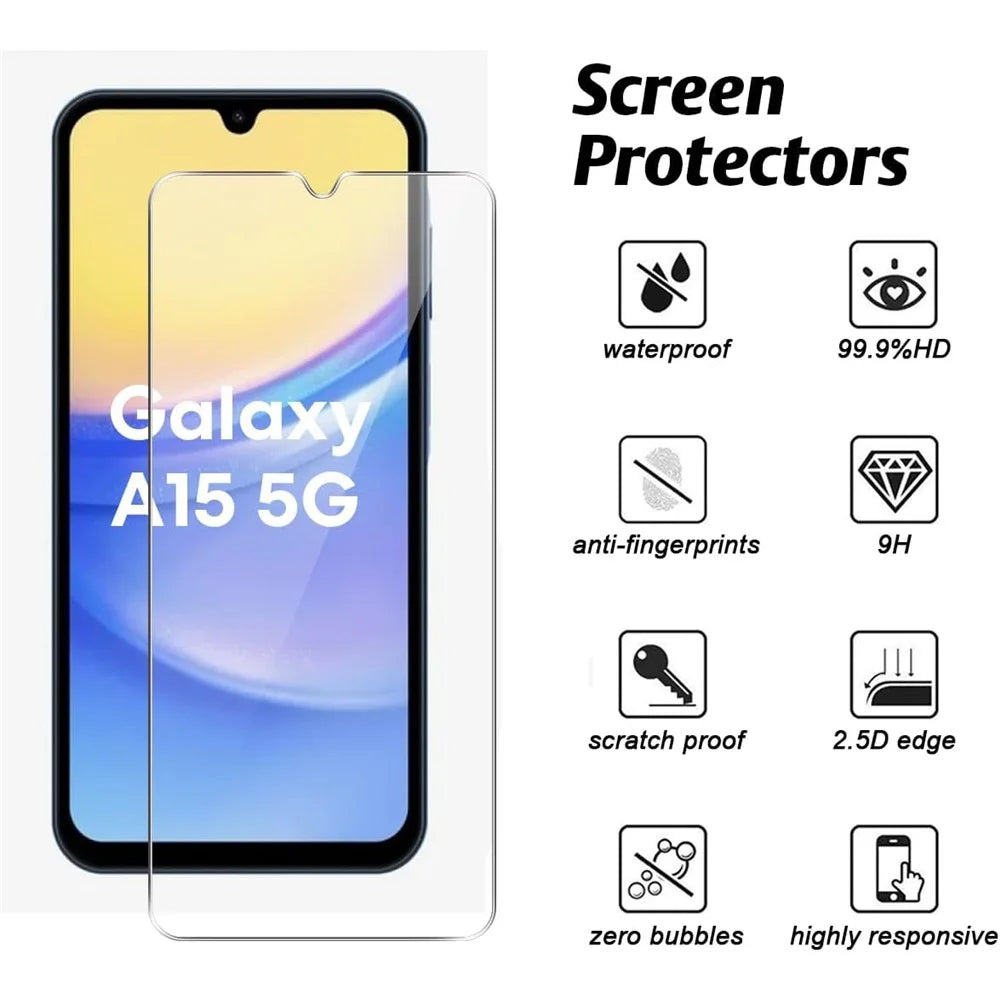 For Samsung Galaxy A35 5G TPU Case Clear Phone Cover + 2PCS 2.5D Arc Tempered Glass Film - 2