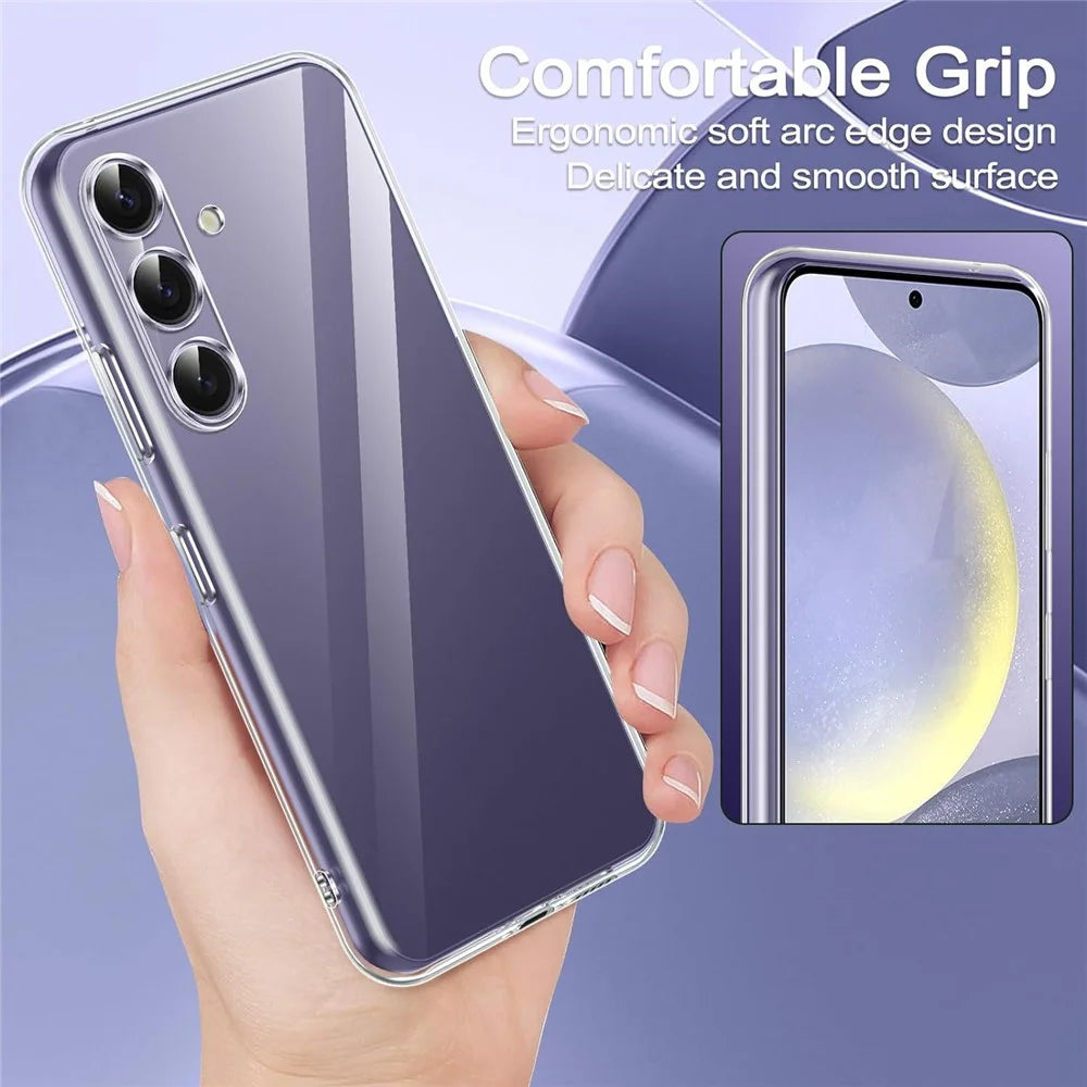 For Samsung Galaxy S24+ Clear TPU Case with Full Glue 0.1mm Tempered Glass Film (Fingerprint Unlocking) - 5