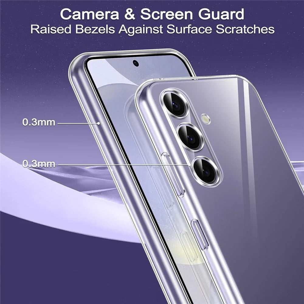 For Samsung Galaxy S24 TPU Case Transparent Phone Cover with 0.1mm Tempered Glass Film (Fingerprint Unlocking) - 4