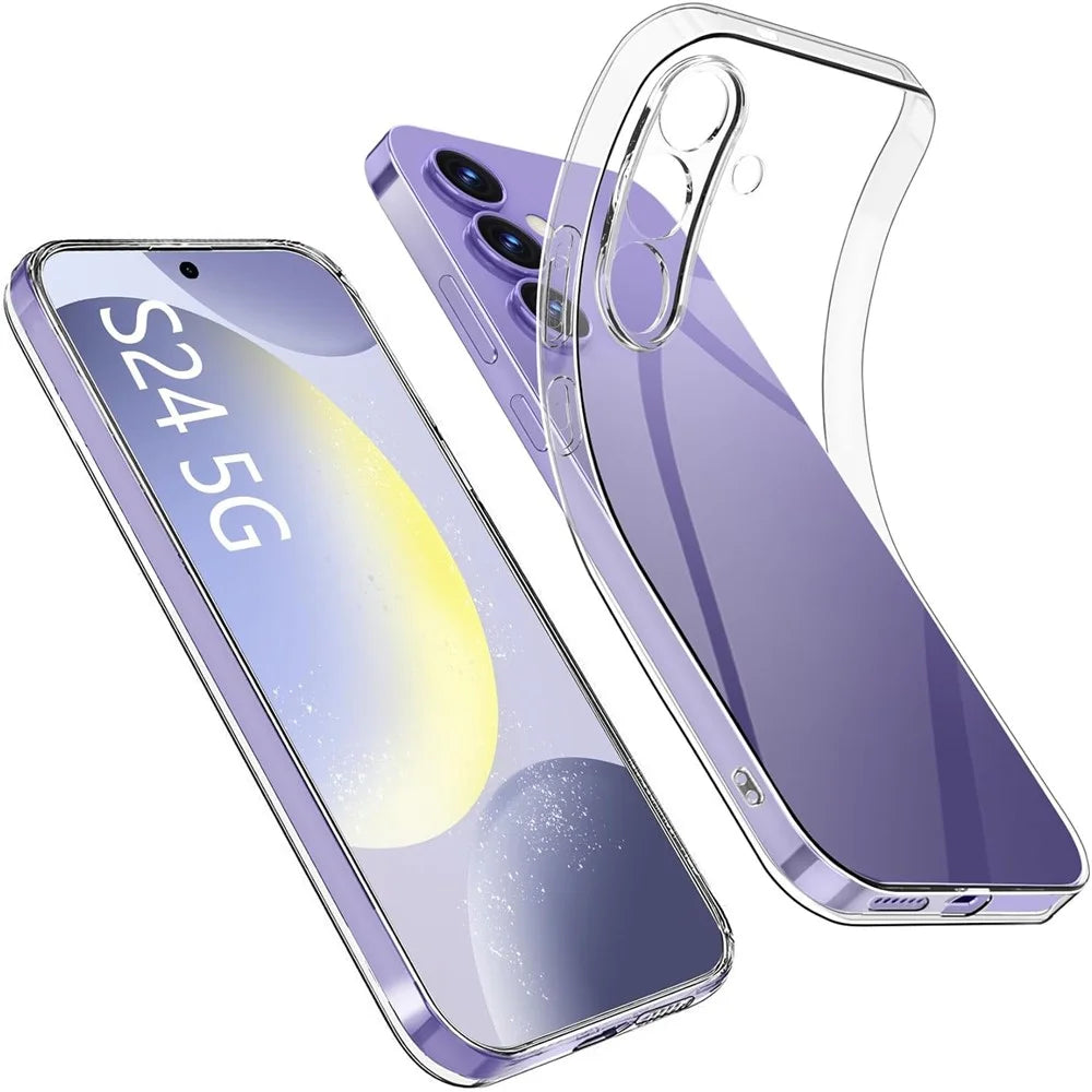 For Samsung Galaxy S24 Clear Soft TPU Case Anti-Scratch Phone Cover - 1