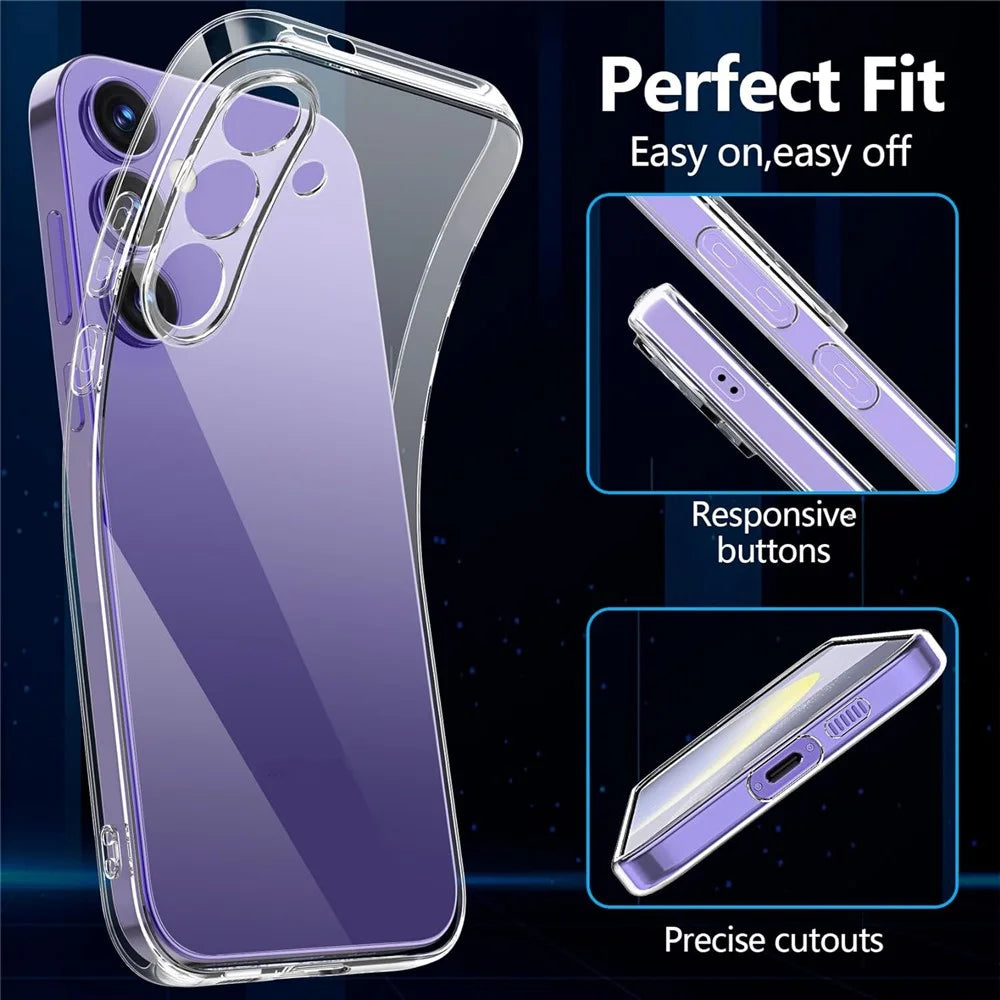 For Samsung Galaxy S24 Clear Soft TPU Case Anti-Scratch Phone Cover - 3