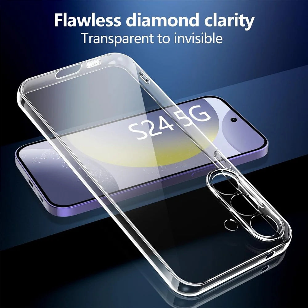 For Samsung Galaxy S24 Clear Soft TPU Case Anti-Scratch Phone Cover - 4