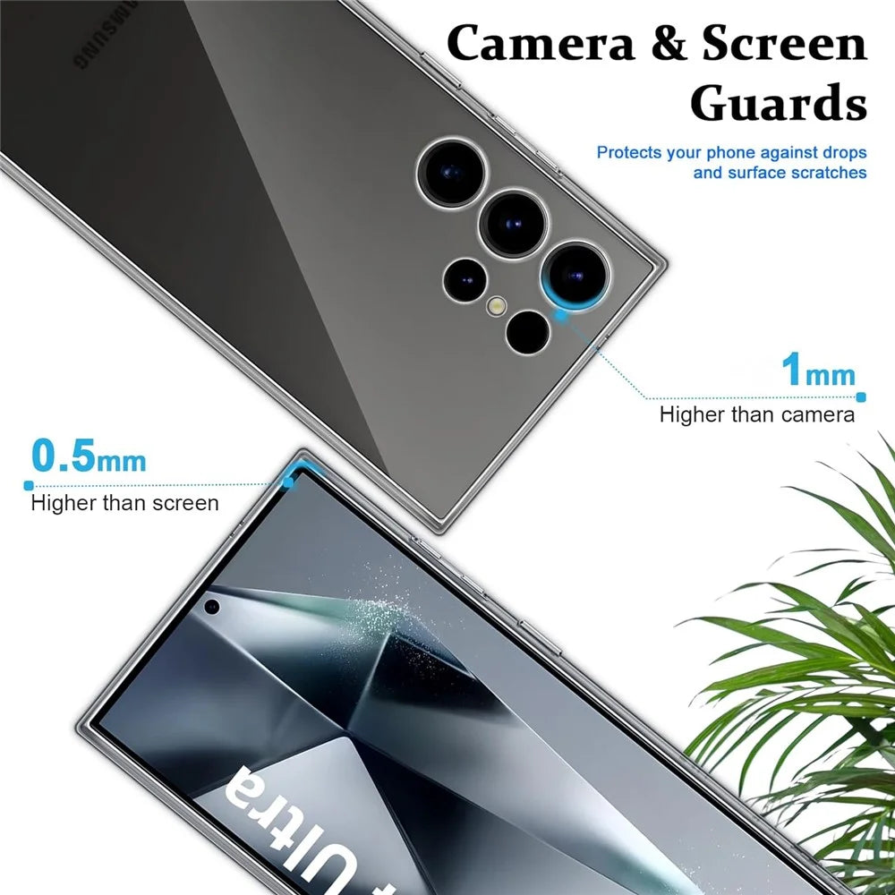 For Samsung Galaxy S24 Ultra TPU Case Transparent Protective Back Cover Anti-fingerprint - 3