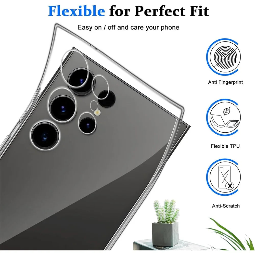 For Samsung Galaxy S24 Ultra TPU Case Transparent Protective Back Cover Anti-fingerprint - 4