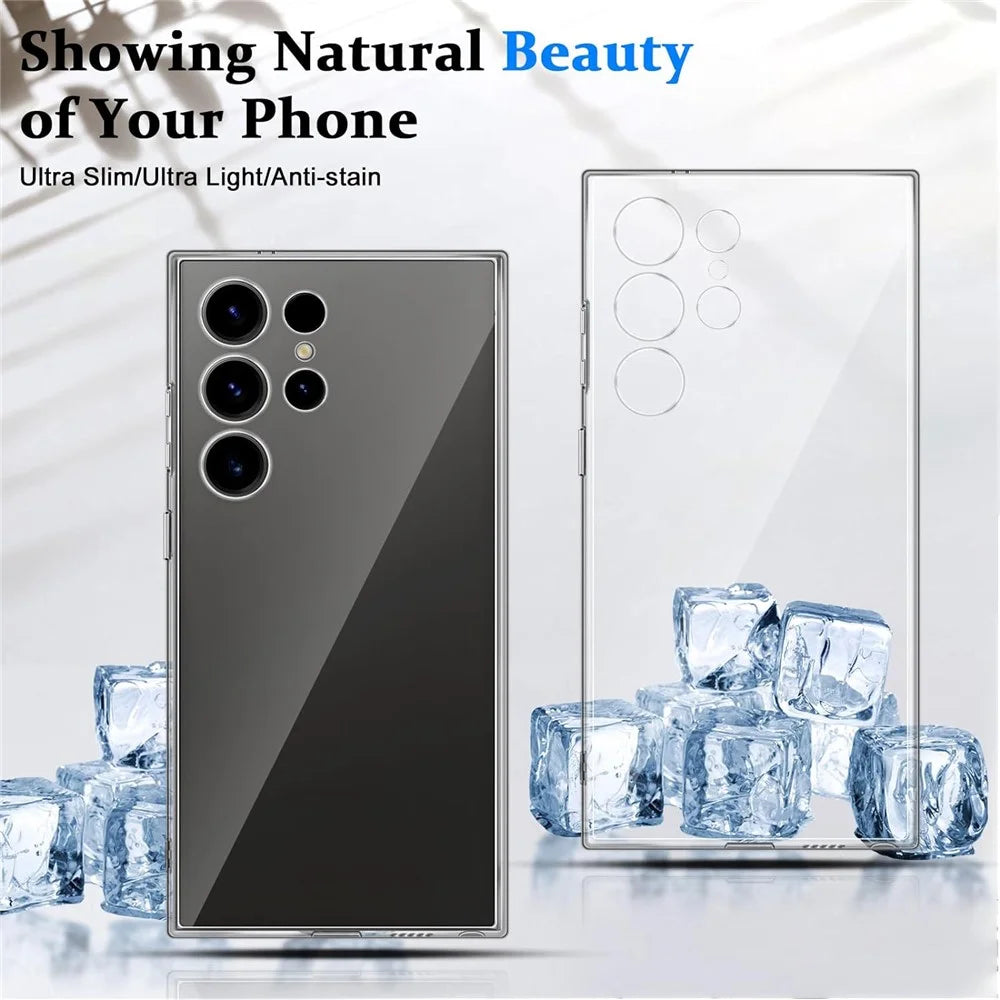 For Samsung Galaxy S24 Ultra TPU Case Transparent Protective Back Cover Anti-fingerprint - 5