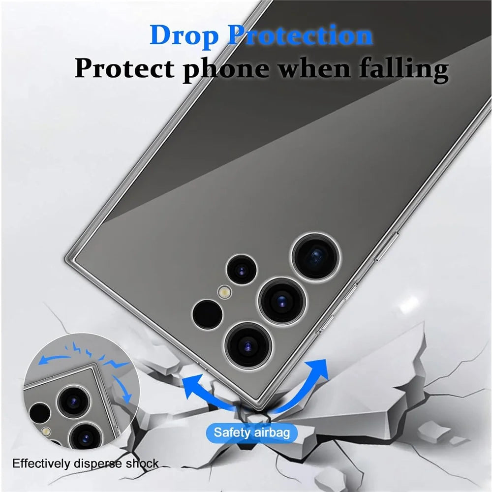 For Samsung Galaxy S24 Ultra Case Soft TPU Phone Cover with Full Glue Tempered Glass Film (Fingerprint Unlocking) - 3