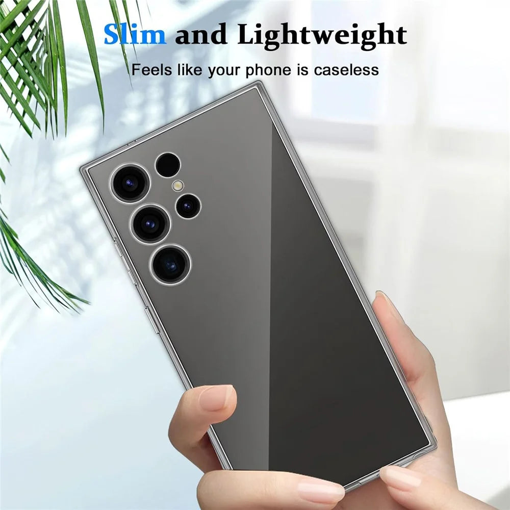 For Samsung Galaxy S24 Ultra Case Soft TPU Phone Cover with Full Glue Tempered Glass Film (Fingerprint Unlocking) - 5