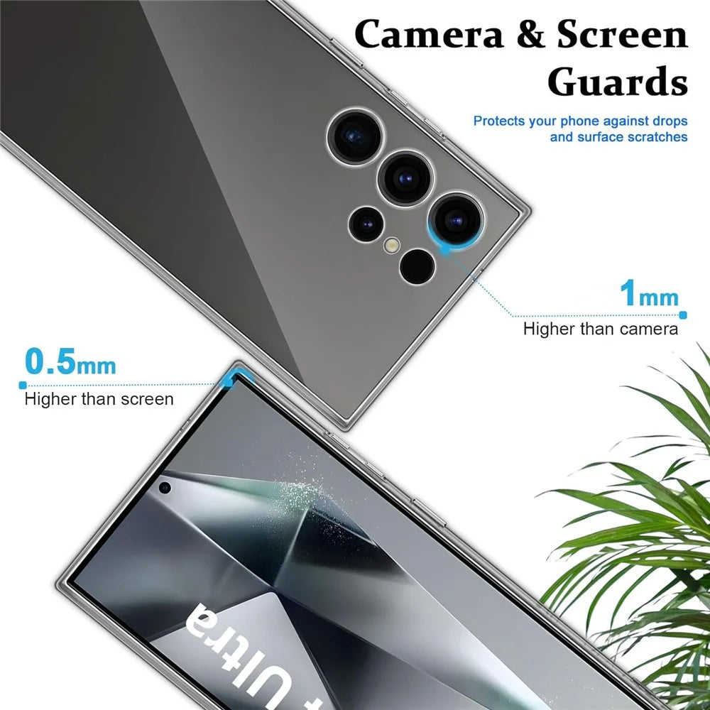 For Samsung Galaxy S24 Ultra Case Soft TPU Phone Cover with Full Glue Tempered Glass Film (Fingerprint Unlocking) - 6