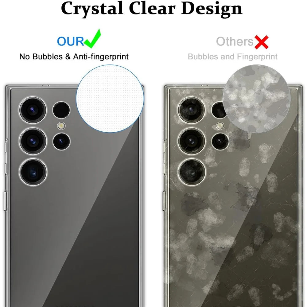 For Samsung Galaxy S24 Ultra Case Soft TPU Phone Cover with Full Glue Tempered Glass Film (Fingerprint Unlocking) - 7