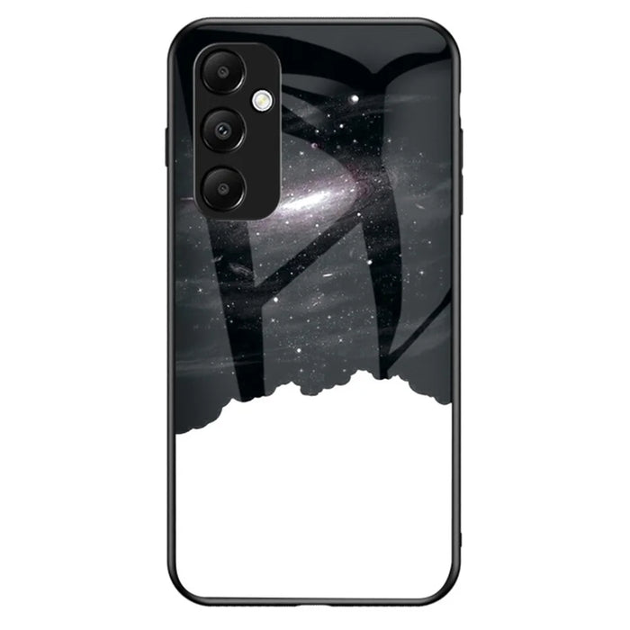 For Samsung Galaxy A55 5G Phone Case Tempered Glass+PC+TPU Cover - Cosmic Starry Sky - 1