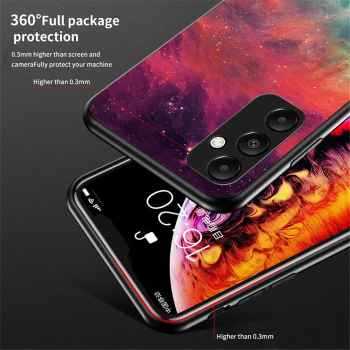 For Samsung Galaxy A55 5G Phone Case Tempered Glass+PC+TPU Cover - Cosmic Starry Sky - 4
