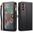 ESEBLE Galaxy Series For Samsung Galaxy A24 4G (162.1 x 77.6 x 8.3mm) Case RFID Blocking Wallet Cover - Black - 1