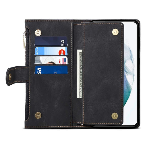 ESEBLE Star Series For Samsung Galaxy A24 4G (162.1 x 77.6 x 8.3mm) Leather Case with Wallet Stand - Black - 2