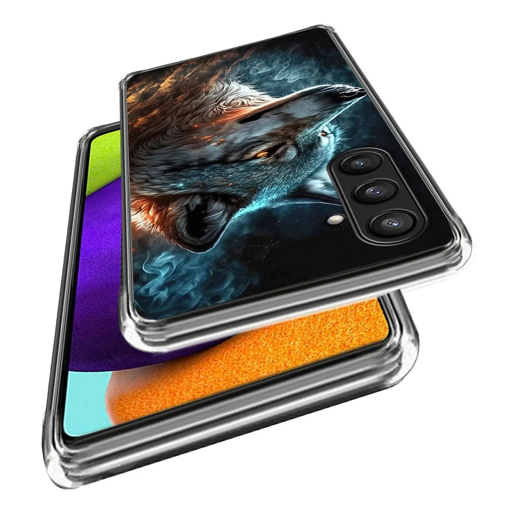 For Samsung Galaxy S24 TPU Case Anti-scratch Pattern Printed Phone Cover - Wild Wolf Portrait - 2