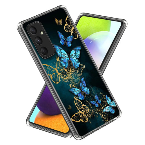For Samsung Galaxy A55 5G Case Pattern Printing Mobile Phone TPU Cover - Blue Butterfly Cluster - 1