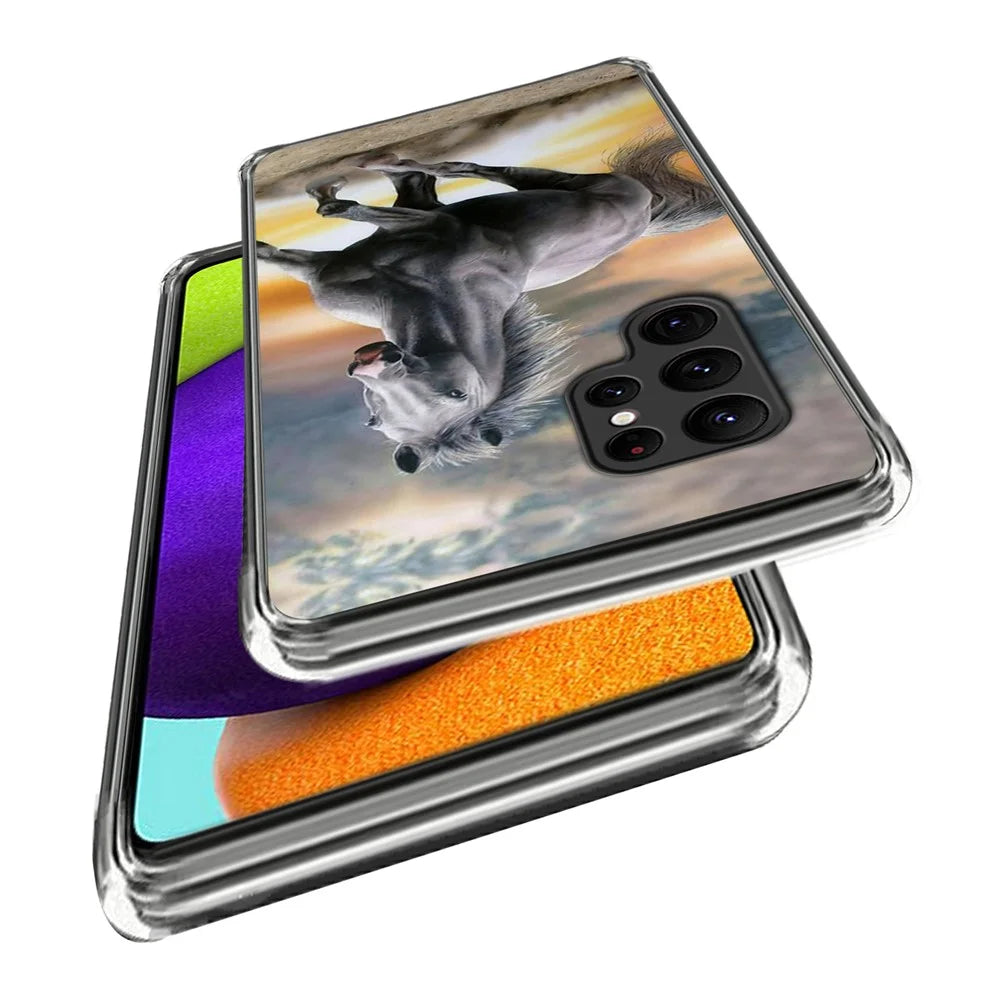 For Samsung Galaxy S24 Ultra Case Soft TPU Phone Back Cover Pattern Printing - Running Horse - 2