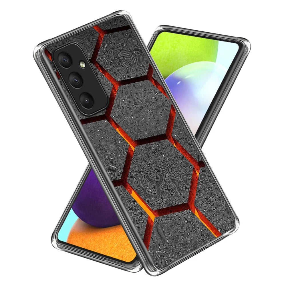 For Samsung Galaxy A15 4G / 5G TPU Case Pattern Printing Protective Phone Cover - Dark Geometric - 1