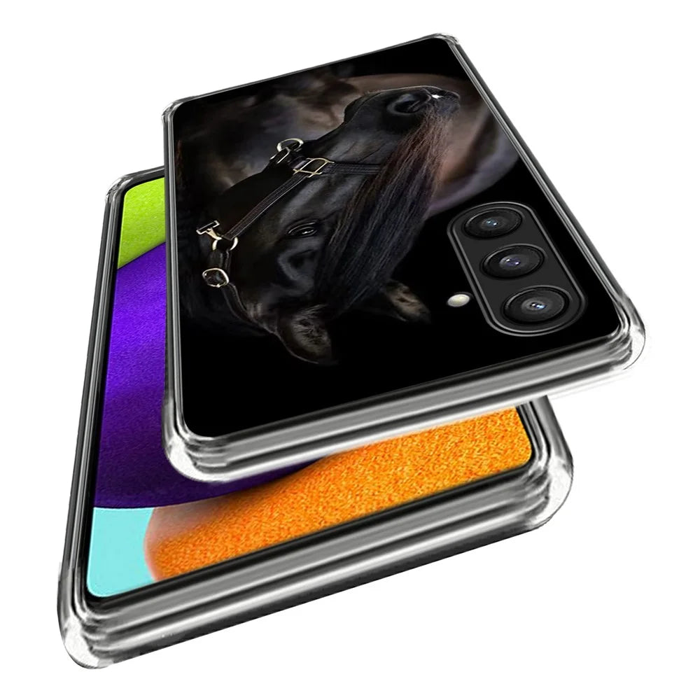 For Samsung Galaxy A25 5G (Global) (161.0 x 76.5 x 8.3mm) Case Pattern Printing TPU Phone Cover - Black Horse Prince - 2