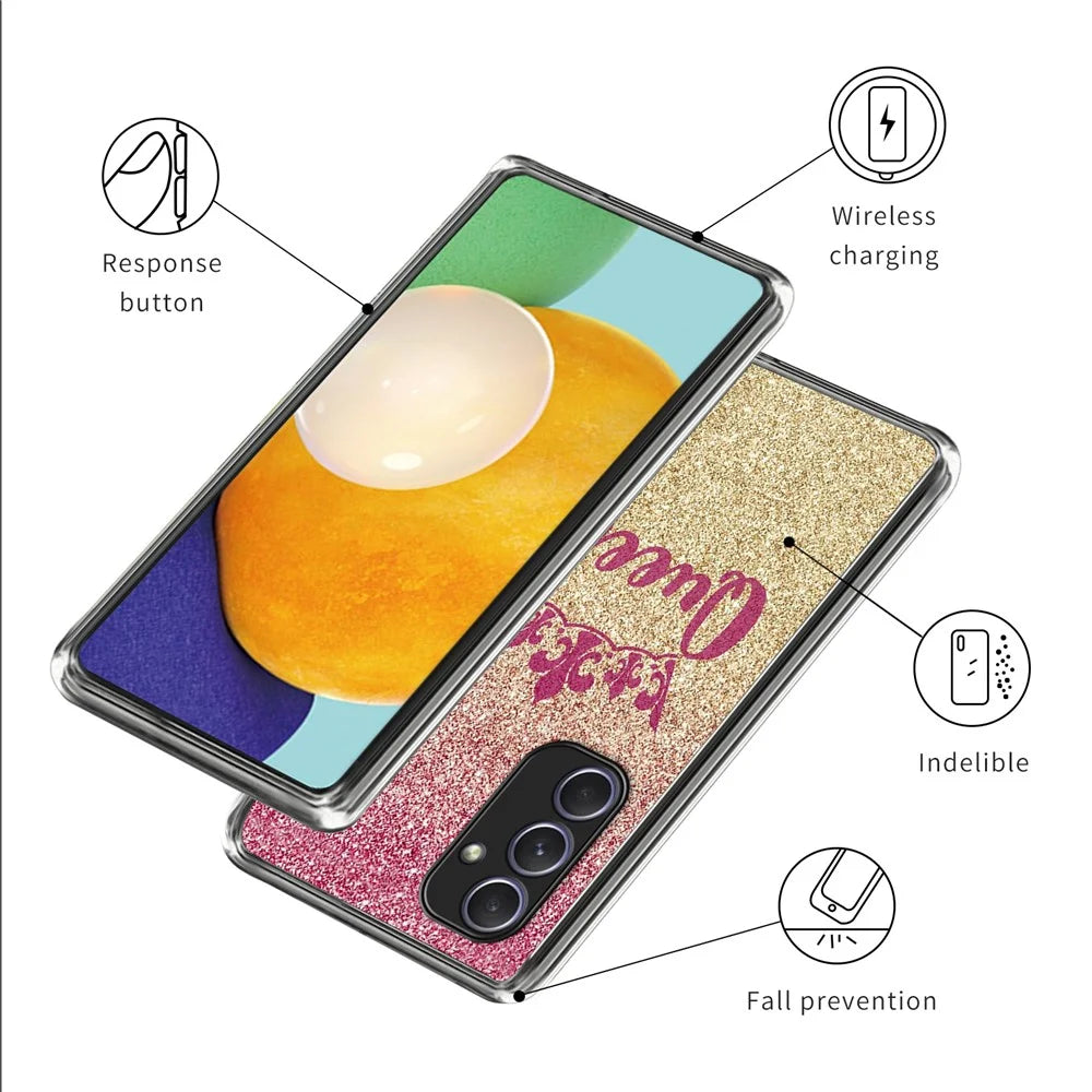 For Samsung Galaxy A54 5G Case Flexible TPU Phone Cover Pattern Printing - Shining Queen - 3
