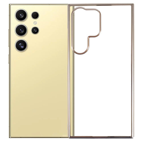 X-LEVEL Hard PC Case for Samsung Galaxy S24 Ultra Shell Electroplating Frame Protective Cover - Gold - 1