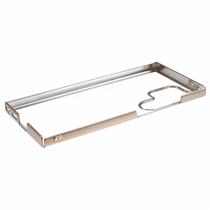 X-LEVEL Hard PC Case for Samsung Galaxy S24 Ultra Shell Electroplating Frame Protective Cover - Gold - 3