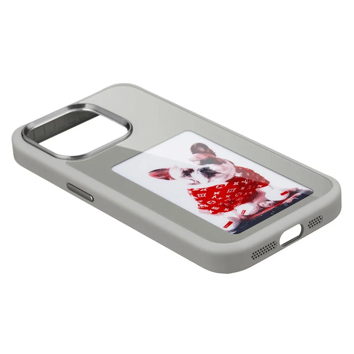 Customizable 3-Color E Ink Case for iPhone 14 Pro Max -  Easily Customize with NFC - Grey - 6