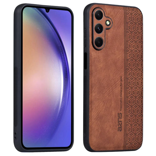 AZNS For Samsung Galaxy A25 5G (Global) (161.0 x 76.5 x 8.3mm) Case PU Leather Coated TPU Anti-slip Back Shell - Brown - 1