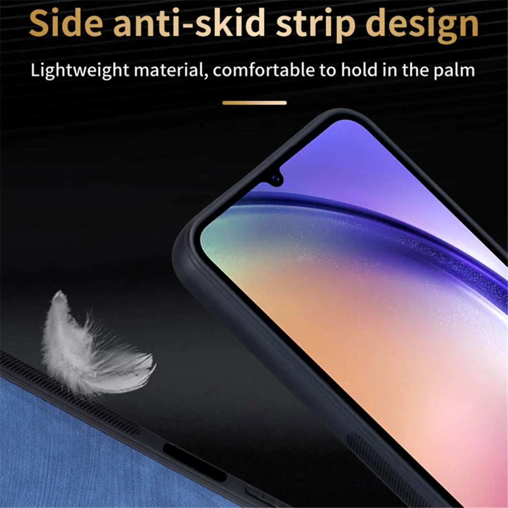 AZNS For Samsung Galaxy A25 5G (Global) (161.0 x 76.5 x 8.3mm) Case PU Leather Coated TPU Anti-slip Back Shell - Brown - 5