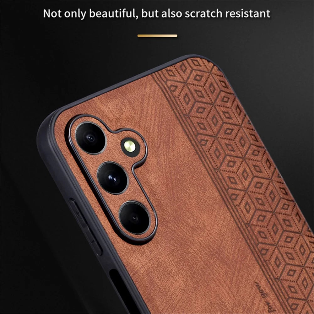 AZNS For Samsung Galaxy A25 5G (Global) (161.0 x 76.5 x 8.3mm) Case PU Leather Coated TPU Anti-slip Back Shell - Brown - 6