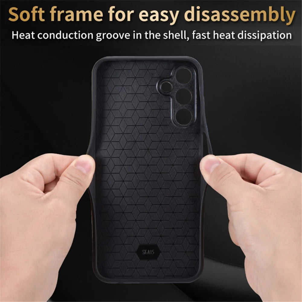AZNS For Samsung Galaxy A25 5G (Global) (161.0 x 76.5 x 8.3mm) Case PU Leather Coated TPU Anti-slip Back Shell - Brown - 7