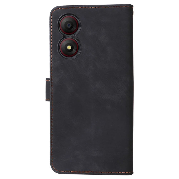For ZTE Blade A34 Case with Wrist Strap RFID Blocking Shock Absorbing Cover - Black - 7