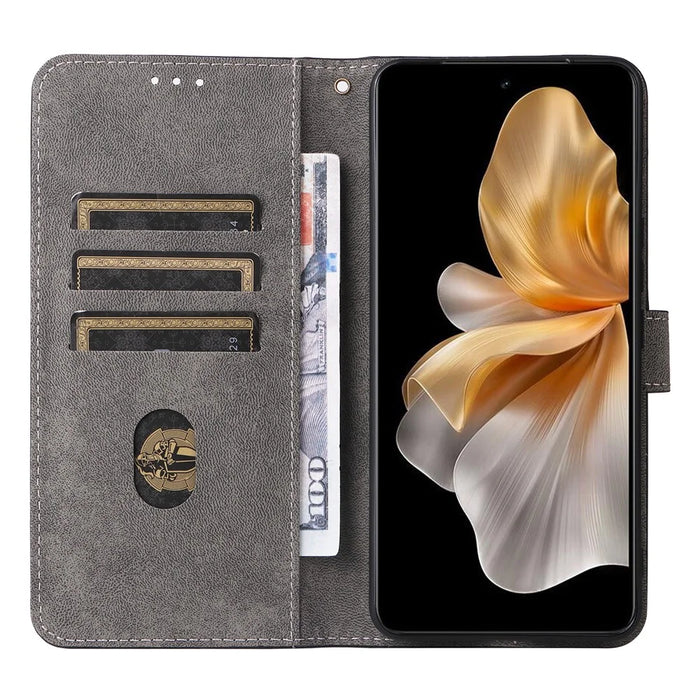 For vivo S18e 5G Leather Phone Case RFID Blocking Shockproof Flip Cover - Black - 2