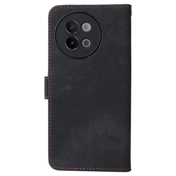 For vivo S18e 5G Leather Phone Case RFID Blocking Shockproof Flip Cover - Black - 7