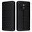 For vivo S18e 5G Leather Case Magnetic Closure Phone Cover Rhombus Pattern - Black - 1