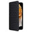 For vivo S18e 5G Leather Case Magnetic Closure Phone Cover Rhombus Pattern - Black - 5