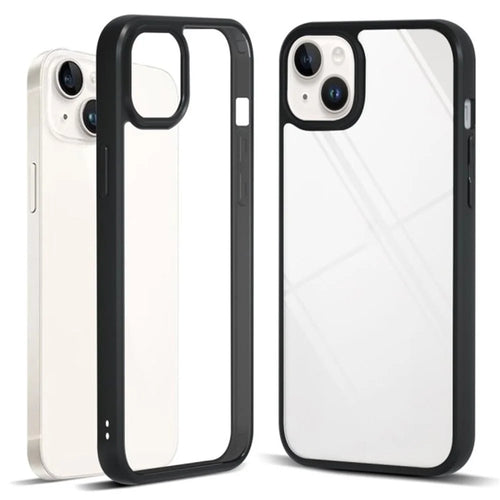 IBMRS For iPhone 15 Plus Case TPU+PC Anti-drop Phone Back Cover Protector - Transparent Black - 1